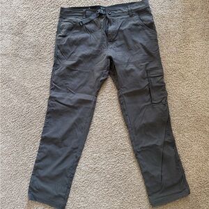 Mens Prana Zion Stretch Slim Pants Gray 35x30”